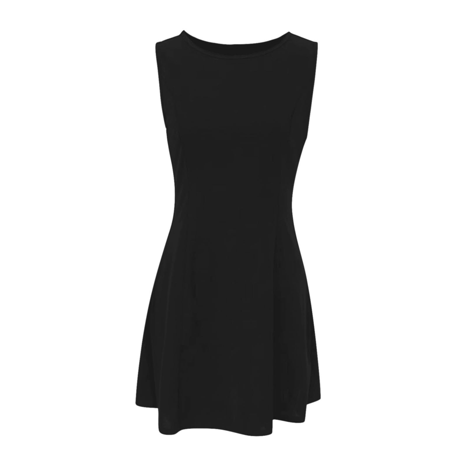 Mini robe d'été pour femme - Sans manches - Col bateau - Robe courte - Pour club de fête