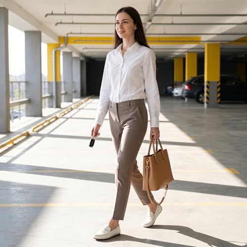 Image of Ecetana Womens Loafers Comfortable for Work: Cushion & Lightweight Slip On Business Casual Flat Shoes - Long Hours of Standing Walking - Penny Loafers for Daily Commuters