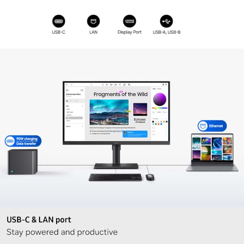 Samsung 27" ViewFinity S8 (S80HF) Series High-Resolution Monitor | 5K (5120x2880), HDR10, Eye Saver Mode, USB-C Port, Samsung Display Manager, LS27H800EFAXZA - Image 4