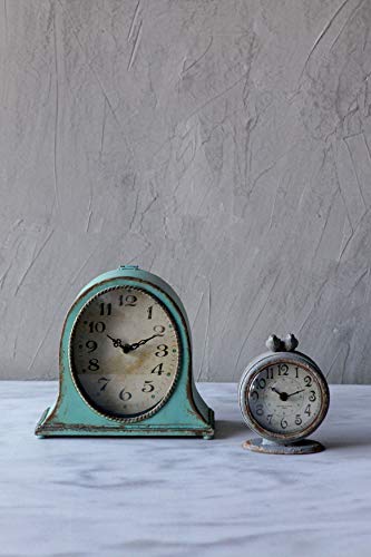 Creative Co-Op DA3835 Grey Pewter Mantel Clock thumb #2
