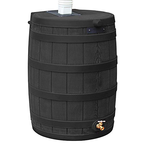 Image of Good Ideas Rain Wizard Water Collection Barrel, 50 Gallon, Black, 2 Pack