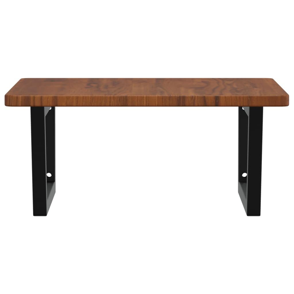 Mangloder - Piano lavabo in legno di rovere massiccio con supporto in acciaio, 60 x 60 x 2,5 cm, trapezoidale, portata fino a 100 kg, montaggio a parete sospeso, per bagno