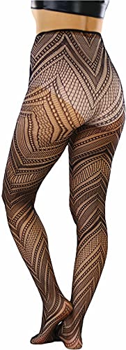 Image of ToBeInStyle Women's Vintage Art Deco Chevron Ornate Design Tights Pantyhose