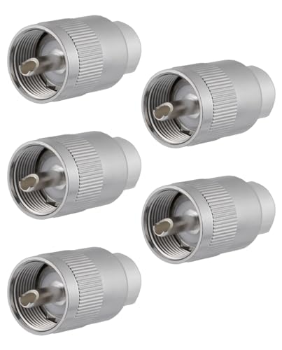 Vecys 5PCS PL259 UHF Male Connectors 50 Ohm PL259 Male Plug Crimp RF Coax Connector Adapter for RG-213 VLMR-400 RG8 RG59 Low Loss Coax Cable - Image 2