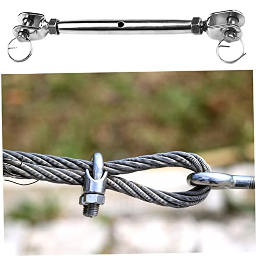 Veemoon 2 piezas Turnbuckle resistente de acero inoxidable con quijada para cables, uso en navegación miniatura 3