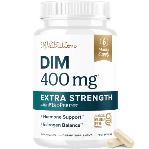 Image of DIM Supplement 400MG Extra Strength, Hormone Balance for Men & Women | Menopause Acne Hot Flashes Prostate & Antioxidant Support, Third-Party Tested, Non-GMO, Soy-Free, Gluten-Free, 180 Capsules