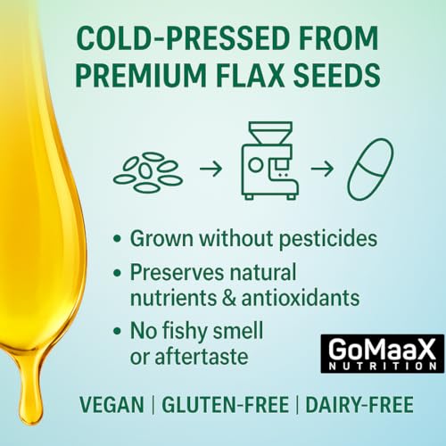 Image of nutrition flaxseed oil vegan omega 3 6 9, flaxseed oil capsules 1000mg per serving, (60 N), omega 3 capsules Good For Heart, Brain, Eye, Skin, Muscles, Bone & Joint Support - Veg 60 Capsules.
