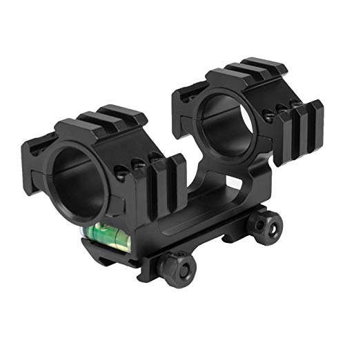 Rail Picatinny de Anillo Doble con Nivel de Burbuja para Airsoft Tactico Accesorios Rifle y Armas Montaje de Alcance Soporte de Visor, Linterna Riel Carril Adaptador Weaver