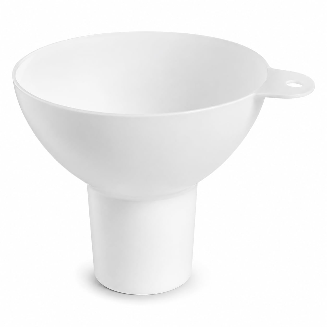White Polypropylene Funnel with Hanging Hole by Glownary – Polypropylene (PP), White, Model 247funlpad