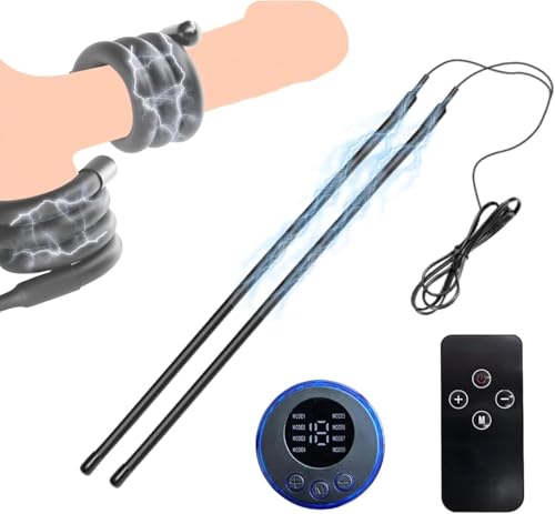Elettrostimolatore Anello per Pene Flessibile Set, Anello per Testicoli Elettrica Massaggiatore Prostatico e Stimolatore per Ingrossamento Pene, SM masturbatore Giocattolo per Uomo e Coppie