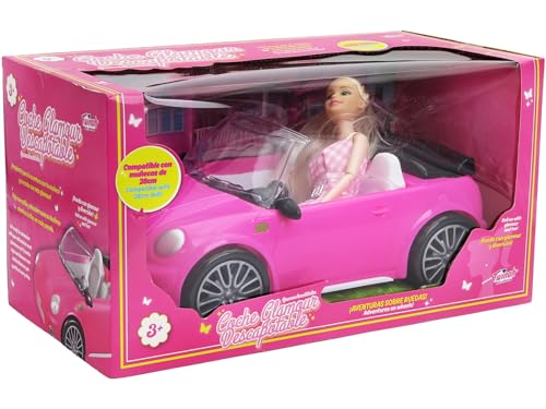 TWINAH Coche Glamour Descapotable con Muñeca