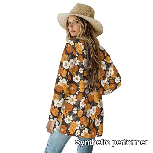 Image of Cardigan Sweaters for Women Long Sleeve Cardigan Soft Drape Open Front Fall Dusters V-Neck Jackets Dressy Loose Coat