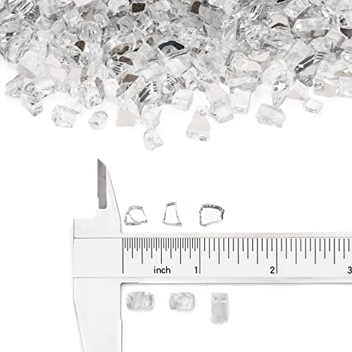 Stanbroil 10-Pound Fire Glass - 1/4 inch Reflective Tempered Fire Glass for Fireplace Fire Pit, Platinum Reflective
