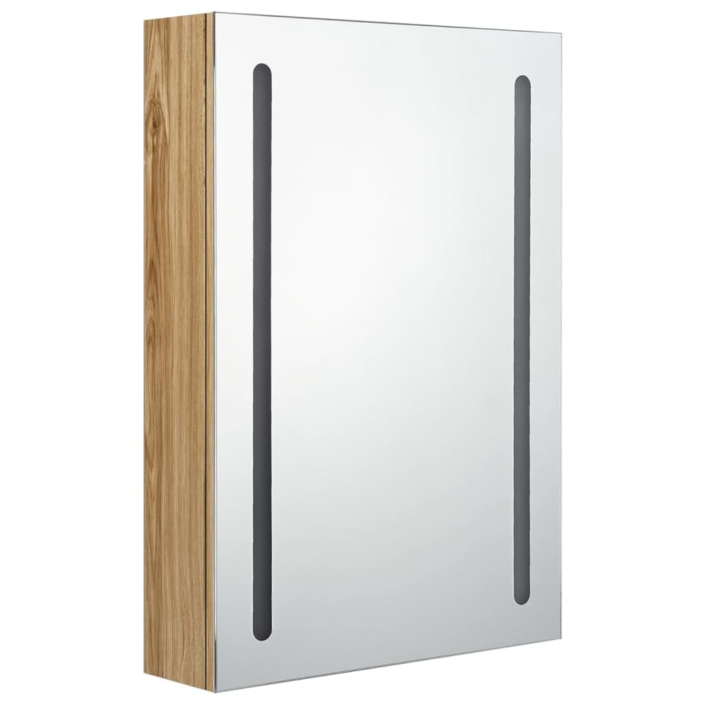 vidaXL Szafka łazienkowa z lustrem i LED, kolor dębu, 50x13x70 cm