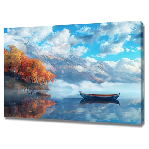 Image de paysage WODJEM 70x100cm encadrée pour habiller un grand mur blanc vide