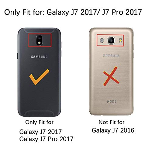Bozon Lederhülle Hülle für Samsung Galaxy J7 (2017) DUOS - Cover Flip Tasche mit Ständer und Kartenfächer – Bild 3