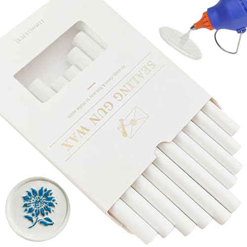 Sello De Cera Barras, Ioggtser 10 Piezas Pistola De Pegamento Sello De Cera Palillo Para Sello De Cera, Sello De Cera Sticks Para Pistola De Pegamento, Para Invitaciones White