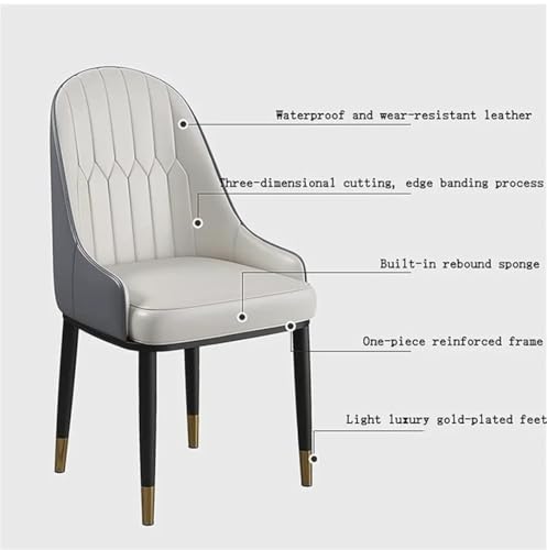Image of Dream Furnishing - Set of 4 Dinning Chairs Elegant & Luxury Looks Strong Metal Frame Legs for Home Cafe Office Hotel (Dark Grey-Light Grey Set of 4)