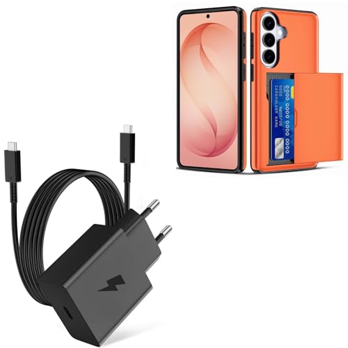 Chargeur 60W pour Samsung S26 Ultra avec câble USB C et étui porte-cartes Galaxy S26+