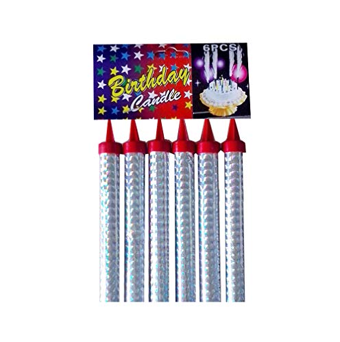 GomoX - 6 Bougies Fontaines des Glaces - Bougies d'ambiance Fontaine d'artifice pour gâteau d'anniversaire - Catégorie F1 (6C - 12 CM)