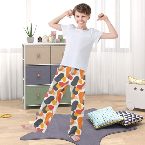 ALAZA Abstract Colorful Pattern Pajamas Bottoms with Pockets Comfy Pjs Sleepwear Elastic Waistband Pajamas Pants Lounge Pants for 6-14 Years 5