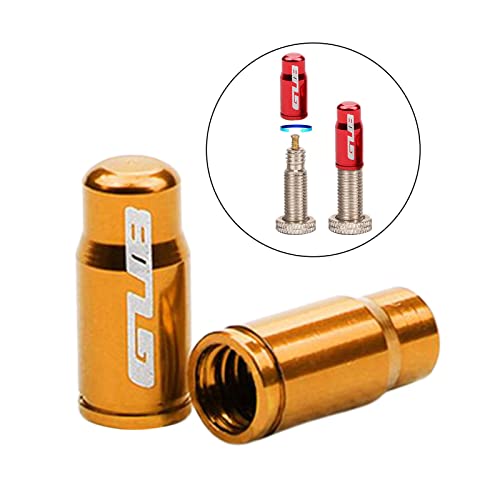 Par de Tapas de Válvula para Neumáticos de Bicicleta de Aleación de Aluminio para Válvula Presta Francesa/Schrader Americana Ultraligero para Bicicleta de Montaña y Ruta FV Dorado miniatura 5