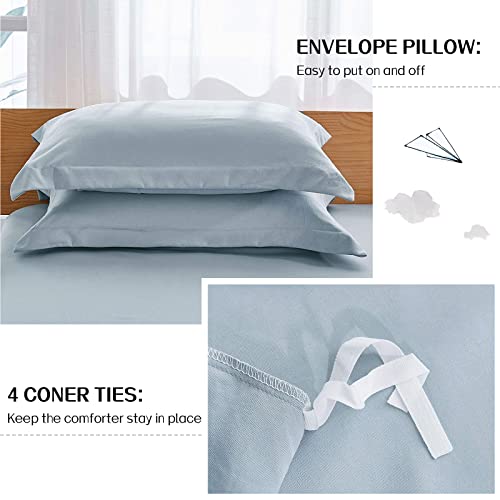 Dreaming Wapiti Duvet Cover King,Washed Microfiber King Size Baby Blue Duvet Cover Set,Solid Color - Soft And Breathable With Zipper Closure & Corner Ties (Baby Blue, King) #TOP4