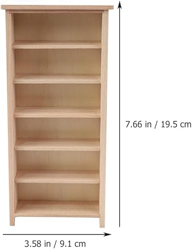 Miniatura 2 de Homoyoyo Gabinete de almacenamiento de muñecas modelo de casa de muñecas 1 estantería de madera a escala 12 Muebles de madera en miniatura,