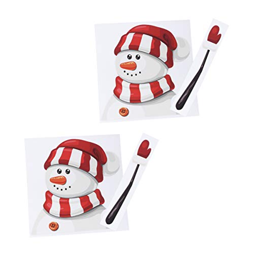 Toyvian 2Pcs Natal Santa Acenando Decalque Do Limpador de PÃ¡ra-Brisa 3D Cartoon Adesivo Limpador de