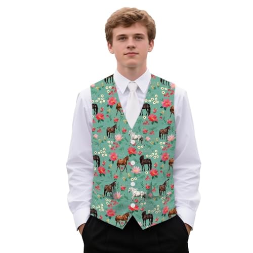 Men's Woven Cloth Suit Vest Waistcoat Tuxedo Vests Sleeveless Jacket Suit Vests with Pockets for Groomsman