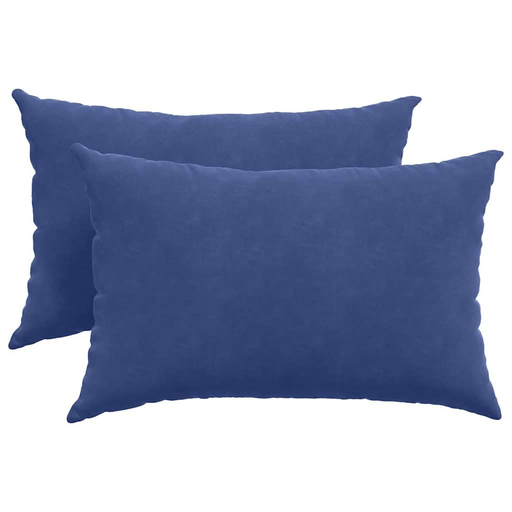 Coppia Cuscini per Divano Blu Polizia 60x40 cm Tessuto a Coste | Cuscini decorativi morbidi e sfoderabili con cerniera, ideali per arredare il soggiorno o la camera da letto.