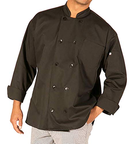 HILITE Classic Chef Coat Long Sleeve - Black 560BK