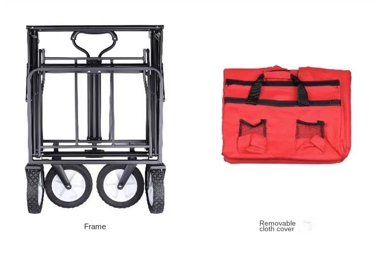 Einkaufswagen, Faltbarer Gartenwagen mit 4 Rädern, für den Außenbereich zum Camping, für die Gartenarbeit und den Strandgebrauch – tragbarer Mehrzweckwagen für einfachen Transport – Bild 4