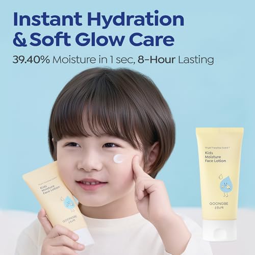 Image of GOONGBE Kids Facial Care Kit - Korean Low pH Bubble Facial Cleanser & Moisture Face Lotion - Face Wash & Moisturizer Set with Cica & Panthenol - Allergen-Free Formula 3.38 fl.oz. & 2.7 oz.