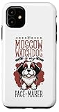 Carcasa para iPhone 11 Jogging con un perro guardián moscovita