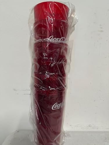 BRODYS Compatible with Coca Cola Restaurant Red Plastic Tumblers Cups 20oz, pack of 6