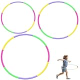 3 Stück Hula Hoop Reifen kinders, hullahub Reifen für Kinder, Hula Hoop kinders, hulahoopreifen für Kinder, 8 Segmenten - Hoola Hoop für Outdoor-Sport & Familienspiele