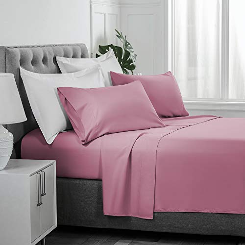 Basic Choice Brushed Microfiber Bed Sheet Set, Rouge, Queen, 4 Pieces #TOP5