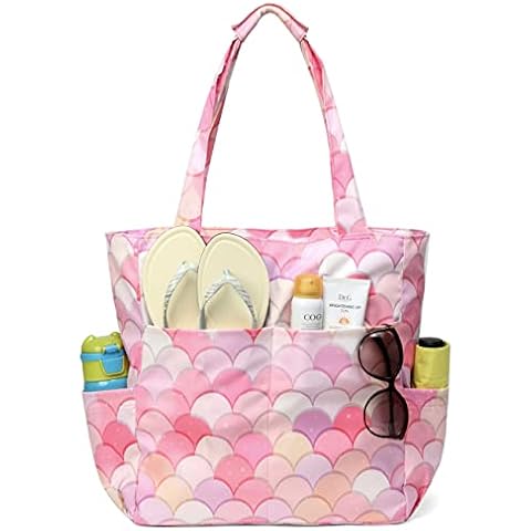 Bolso Playa Mujer Kasgo Impermeable Escama Rosa Cover