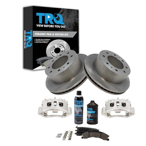 Image of TRQ Rear Brake Pad & Rotor Kit Compatible with 2011-2019 Chevrolet Suburban 3500 HD 2011-2019 GMC
