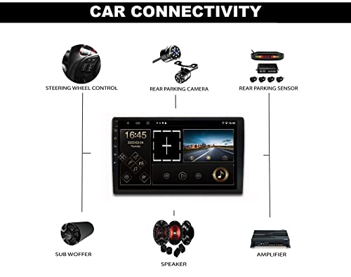 Image of AUTO SNAP 9 Inch HD Car Stereo Double Din Stereo Player 14 Android Version Gorilla Glass IPS Display Touch Screen 4GB RAM / 64 GB ROM Wireless Car Play /Android Auto T5 Zero Lagging