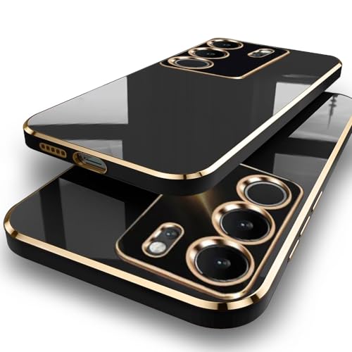 Image of TheGiftKart TPU Luxurious Chrome-Plated Back Cover Case Compatible with Vivo V29 / V29 Pro 5G|Raised Lips for Camera and Screen Protection|Shockproof Design|Stylish Cover for Vivo V29