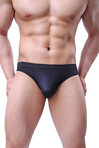 NEIKU Men's Underwear Thong Ice Silk Bikini Briefs G-String T-Back Undies2