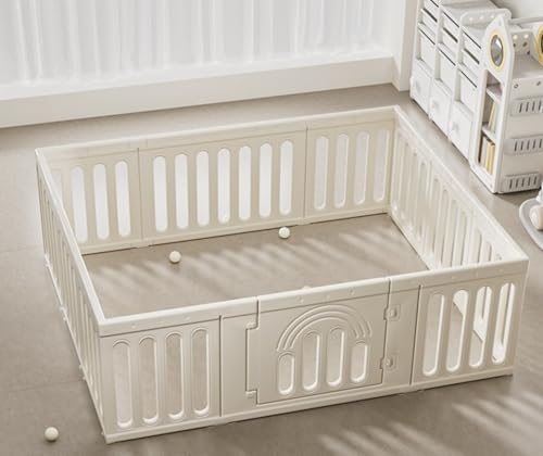 【Woxiro】ベビーゲート ベビーガード ベビーフェンス パーテーション キッズ 間仕切り 柵 ドア付き 自立式 変形可能 L 字 コ字 簡単設置 セーフティガード HDPE 素材 リビング 赤ちゃん 吸盤固定(簡易フェンス - 10+2)