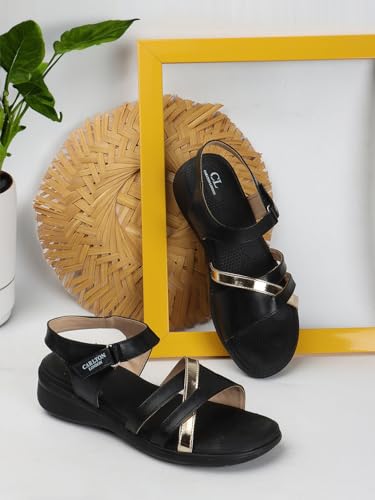 Image of Carlton London women's Lightweight Comfort Wedge Heel Back strap Sandals