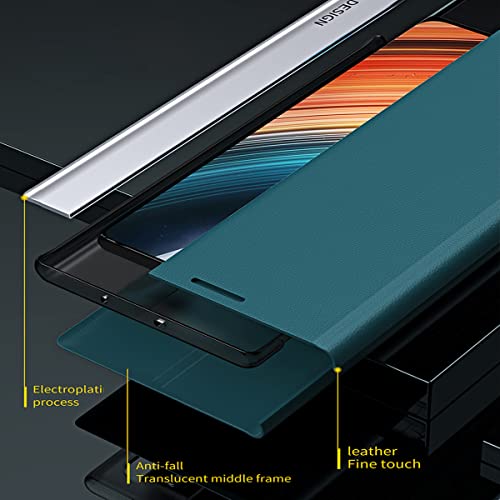 Ccsmall Business Leather Case For Xiaomi Poco F4 Gt With Stand, [Shockproof Tpu Interior Case] Protective Flip Phone Case For Xiaomi Poco F4 Gt Cx Deep Blue #TOP2