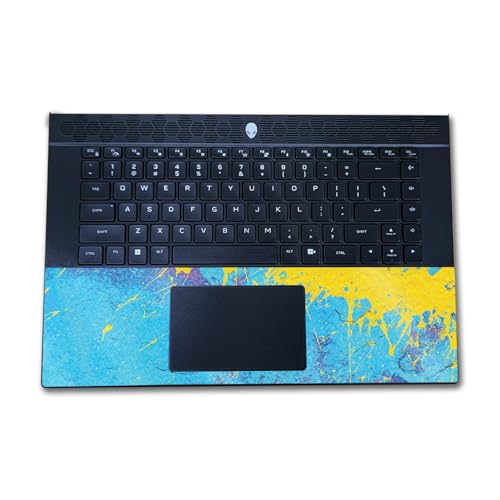 Image of Glossy Glitter Laptop Skin Compatible with Alienware M16 R2 (2024) - Splatter Wall - Premium 3M Vinyl Protective Wrap Decal Cover - Easy to Apply | Crafted in The USA by MightySkins