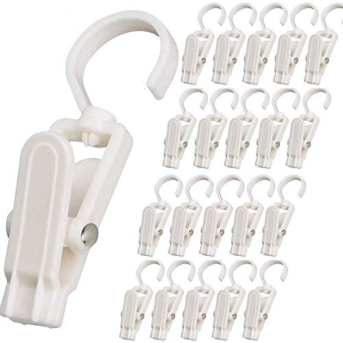 EigPluy Laundry Hooks Clip,Super Strong Plastic Swivel Hanging Curtain Clips Clothes Pins,4.3 Inches Beach Towel Clips for Beach/Lounge Chairs - Keep Your Towel, Clothes Hangers from Blowing Away