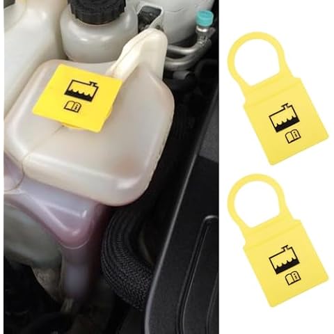Kutyun 2PCS Engine Coolant Reservoir Cap, Coolant Cap Replacement 55111074AA 52079331, Engine Recovery Overflow Tank Cap Suitable for Chrysler, Dodge, Jeep, Ram Cover