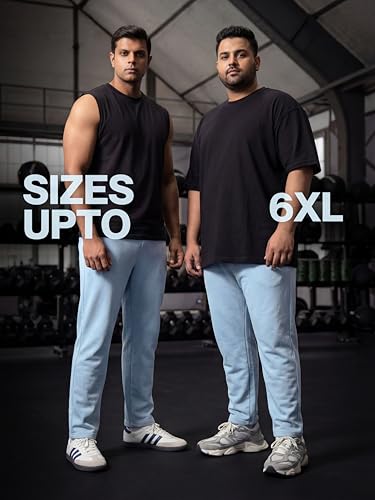 Image of Fflirtygo Mens Straight Fit Track Pants with Zip Pockets | Cotton Joggers Gym | Lower for Men | Sweatpants Sizes Upto 6XL